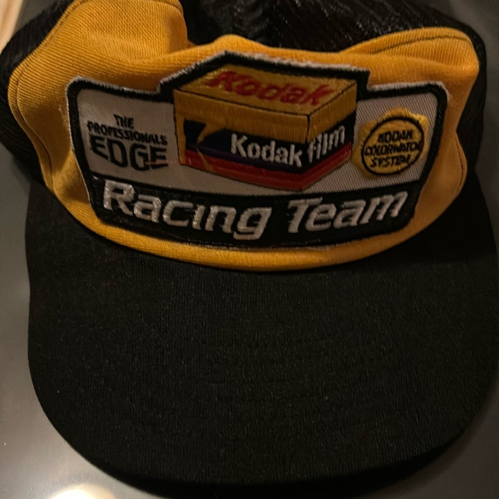 Vintage snap back racing hat.